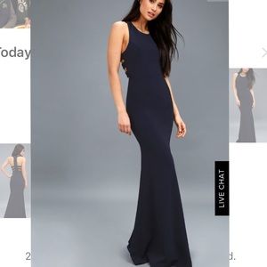 Fun and formal navy fitted dress